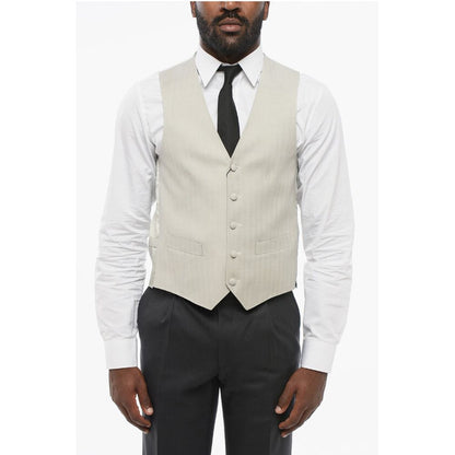 Corneliani 5 Buttons Wool Vest With Jet Pockets