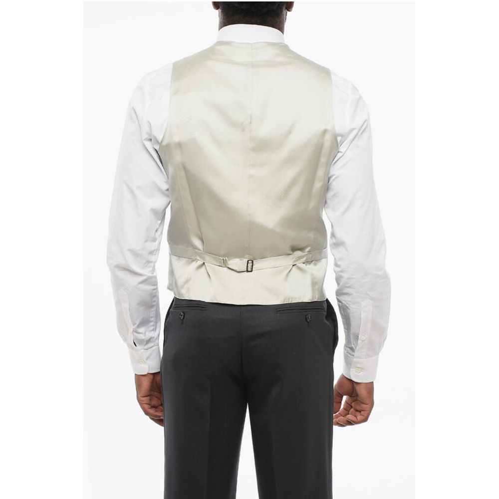 Corneliani 5 Buttons Wool Vest With Jet Pockets