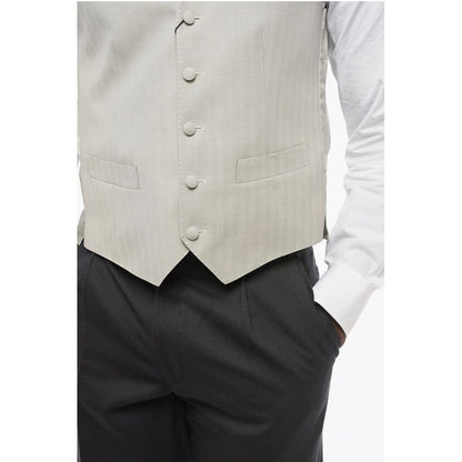 Corneliani 5 Buttons Wool Vest With Jet Pockets