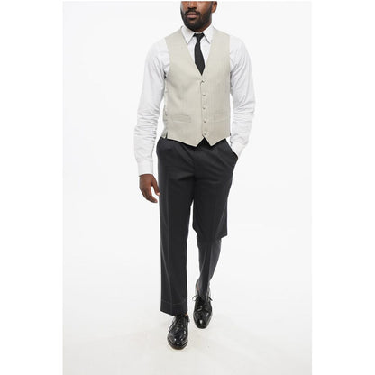 Corneliani 5 Buttons Wool Vest With Jet Pockets