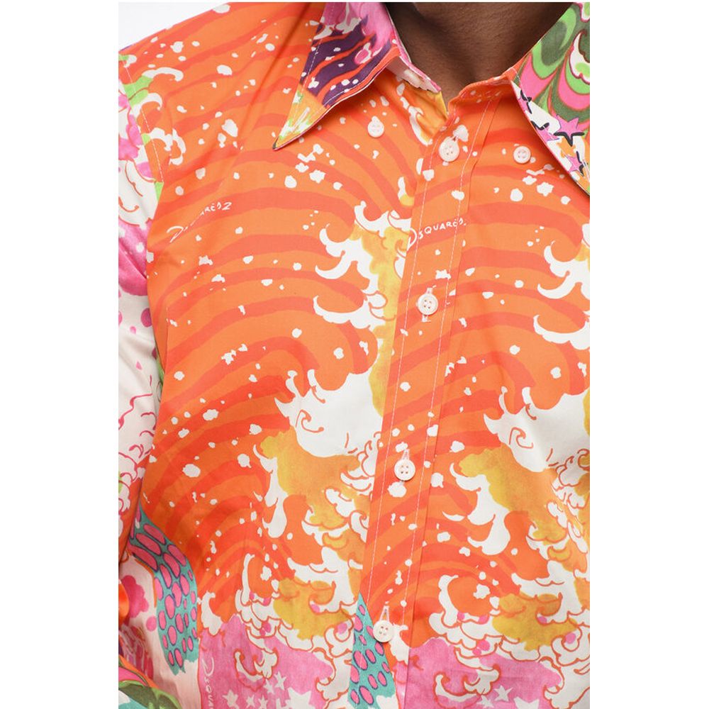 Dsquared² Abstract Patterned Popeline Shirt