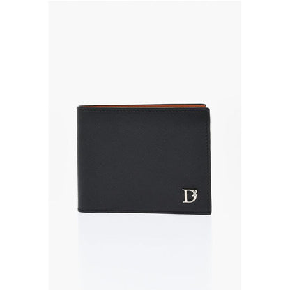 Dsquared² Saffiano Leather Bifold Wallet with Silver-Tone Monogram
