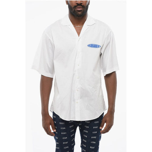 Dsquared² Popeline Bowling Shirt with Printed Logo