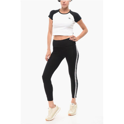 Armani EMPORIO EA7 Stretch Cotton Leggings with Logoed Side Band