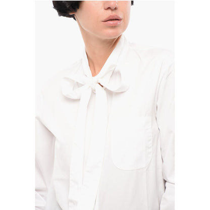 Department 5 Poplin Cotton ENTI Shirt with Bow Neckline