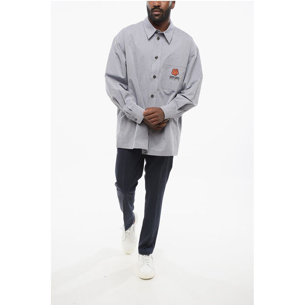 Kenzo Popeline FLOWER CREST Shirt with Breast-pocket