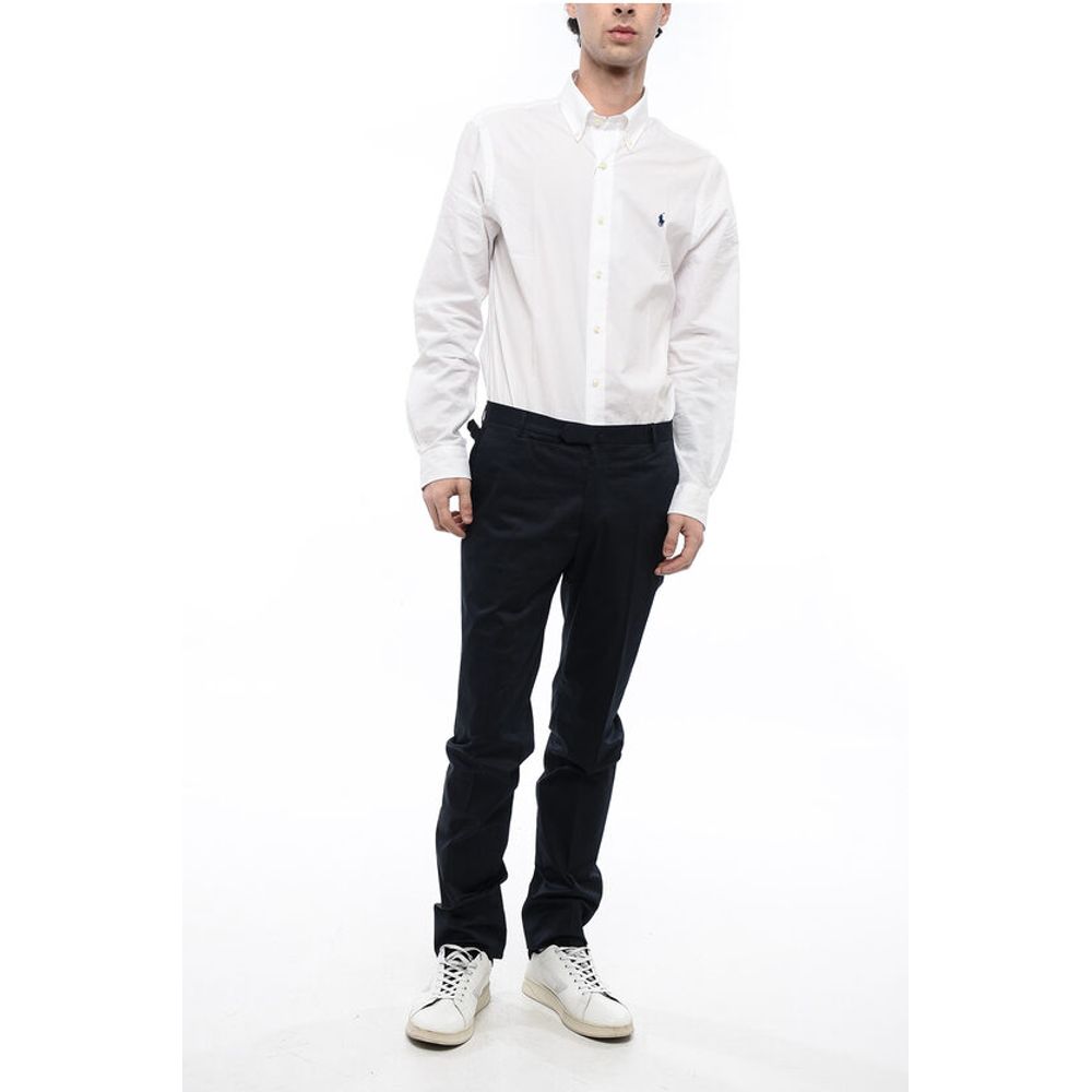 Corneliani Cotton Slim Fit Pants With Martingale