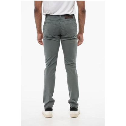 Corneliani ID Stretchy Cotton 5-pocket Pants with Embroidered Logo 17cm