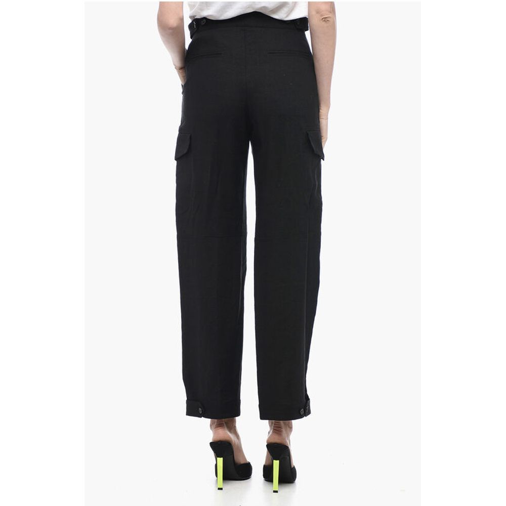 Bally Flax Blend Cargo Pants with Martingales