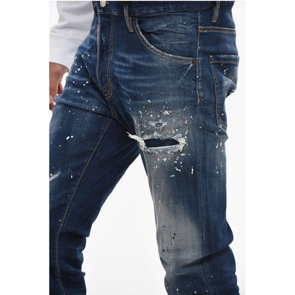 Dsquared² TWINPHONY Dark-washed Cool Guy Denims with Paint Motif