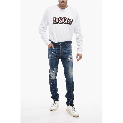 Dsquared² TWINPHONY Dark-washed Cool Guy Denims with Paint Motif
