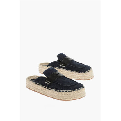 J.W.Anderson Denim Mules with Raffia Sole