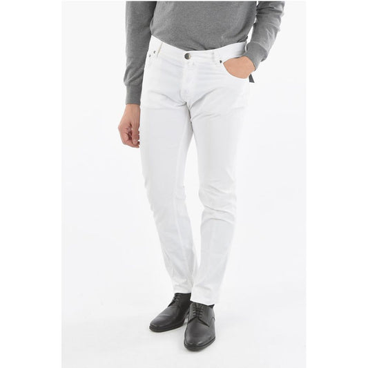Corneliani ID COLLECTION Jeans with 5 Pockets and Button Closure and Em