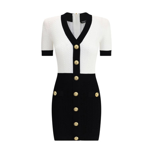 Balmain Braided pattern midi Dress