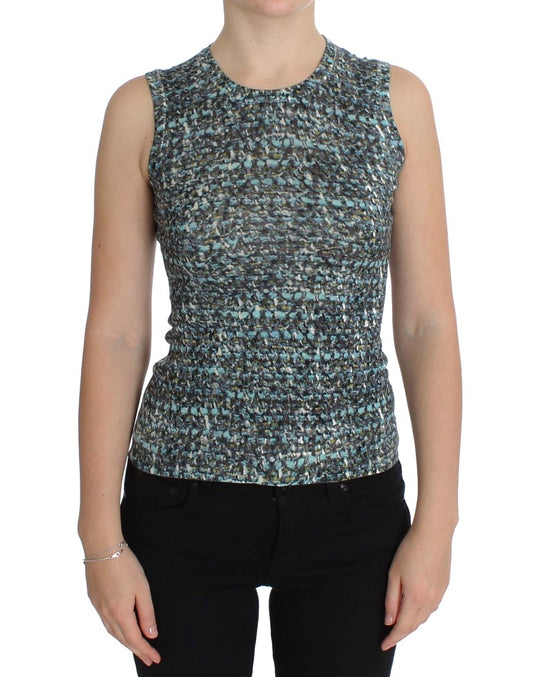 Dolce &amp; Gabbana Elegante gilet pullover in lana blu