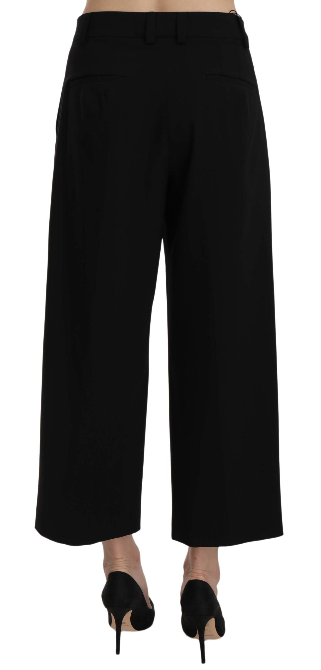 Dolce &amp; Gabbana Pantaloni eleganti in cotone nero