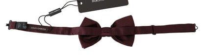 Dolce &amp; Gabbana Elegante papillon in seta a pois marrone