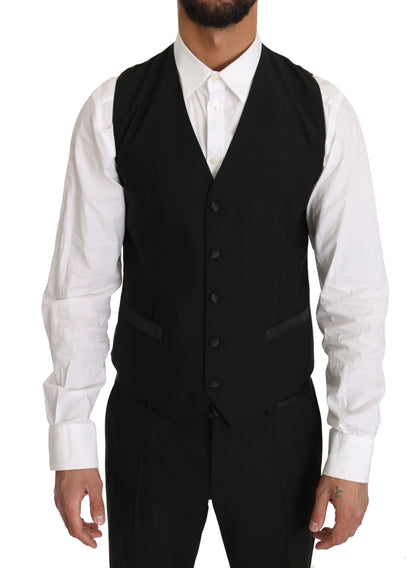 Dolce &amp; Gabbana Gilet formale slim fit nero elegante