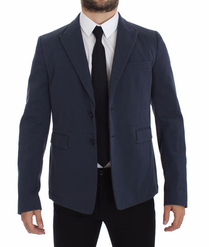 Dolce &amp; Gabbana Giacca elegante blazer in cotone stretch blu