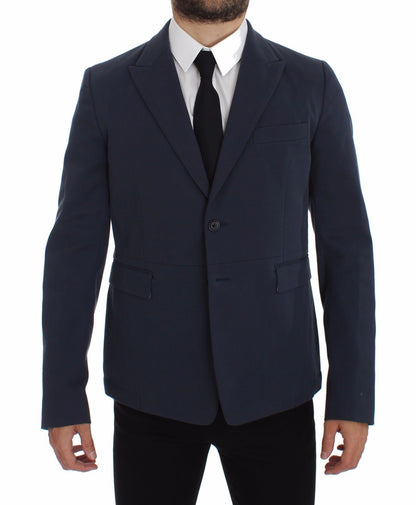 Dolce &amp; Gabbana Giacca elegante blazer in cotone stretch blu