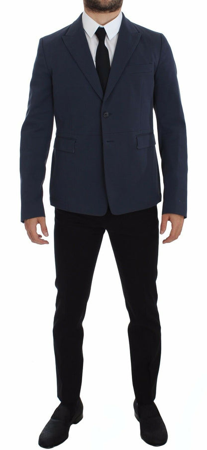 Dolce &amp; Gabbana Giacca elegante blazer in cotone stretch blu