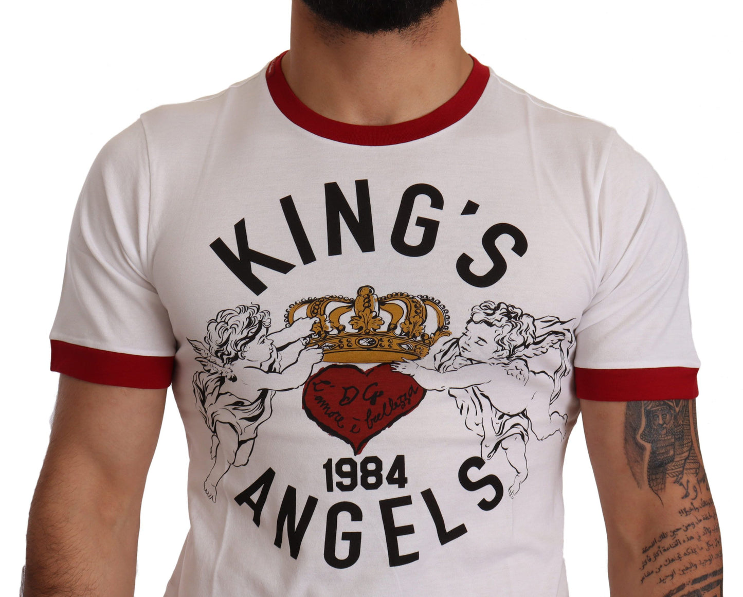 T-shirt in cotone con motivo angelico di Dolce &amp; Gabbana