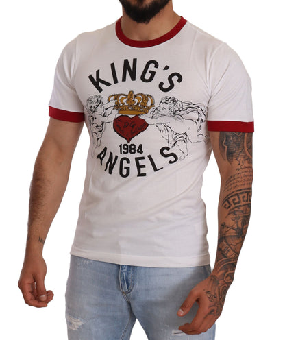 Dolce &amp; Gabbana Изысканная хлопковая футболка с ангельским мотивом