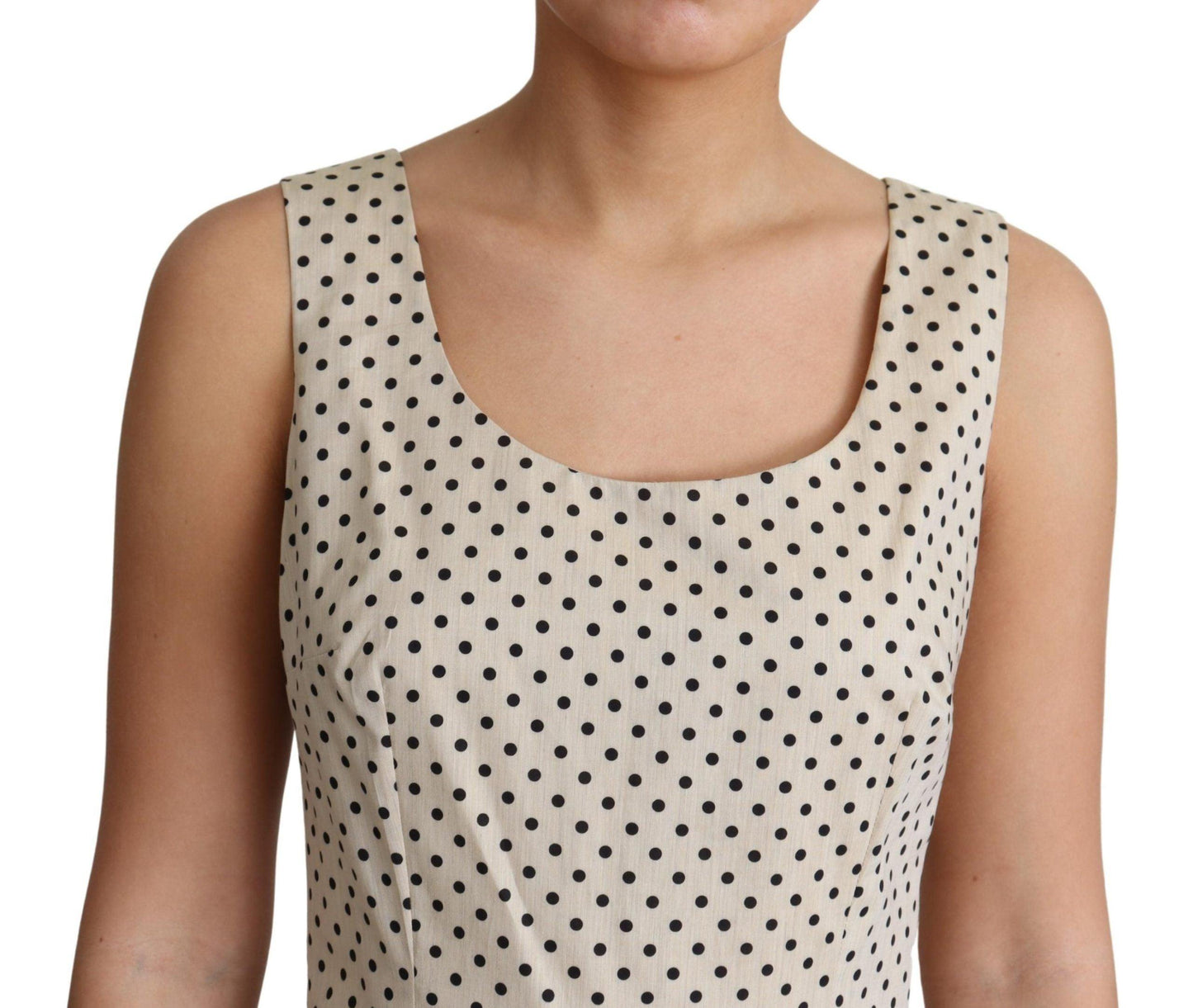 Dolce & Gabbana Elegant Polka Dot Sleeveless A-Line Dress - PER.FASHION