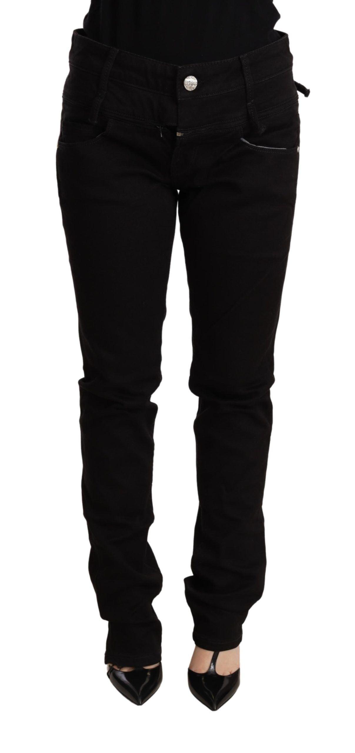 Acht Chic Low Waist Skinny Black Denim - PER.FASHION