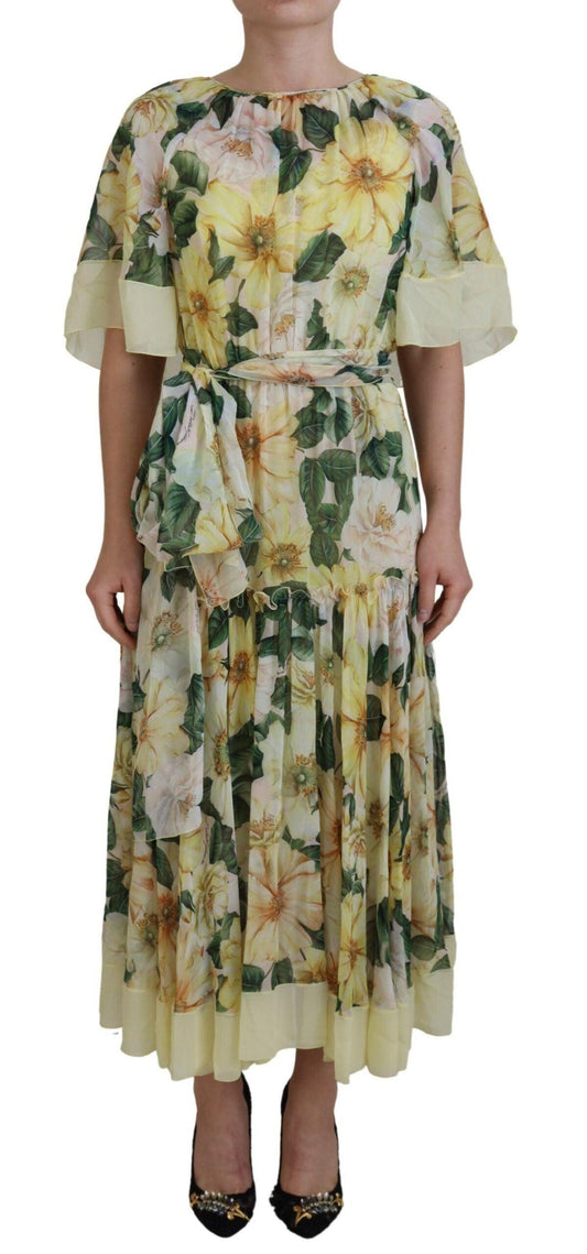 Dolce & Gabbana Elegant Silk Floral Maxi Dress - PER.FASHION