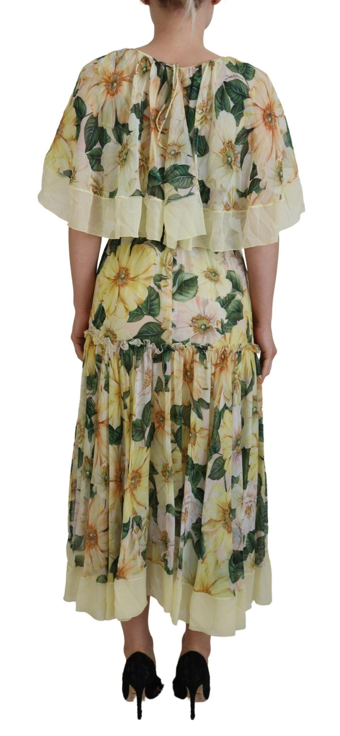Dolce & Gabbana Elegant Silk Floral Maxi Dress - PER.FASHION