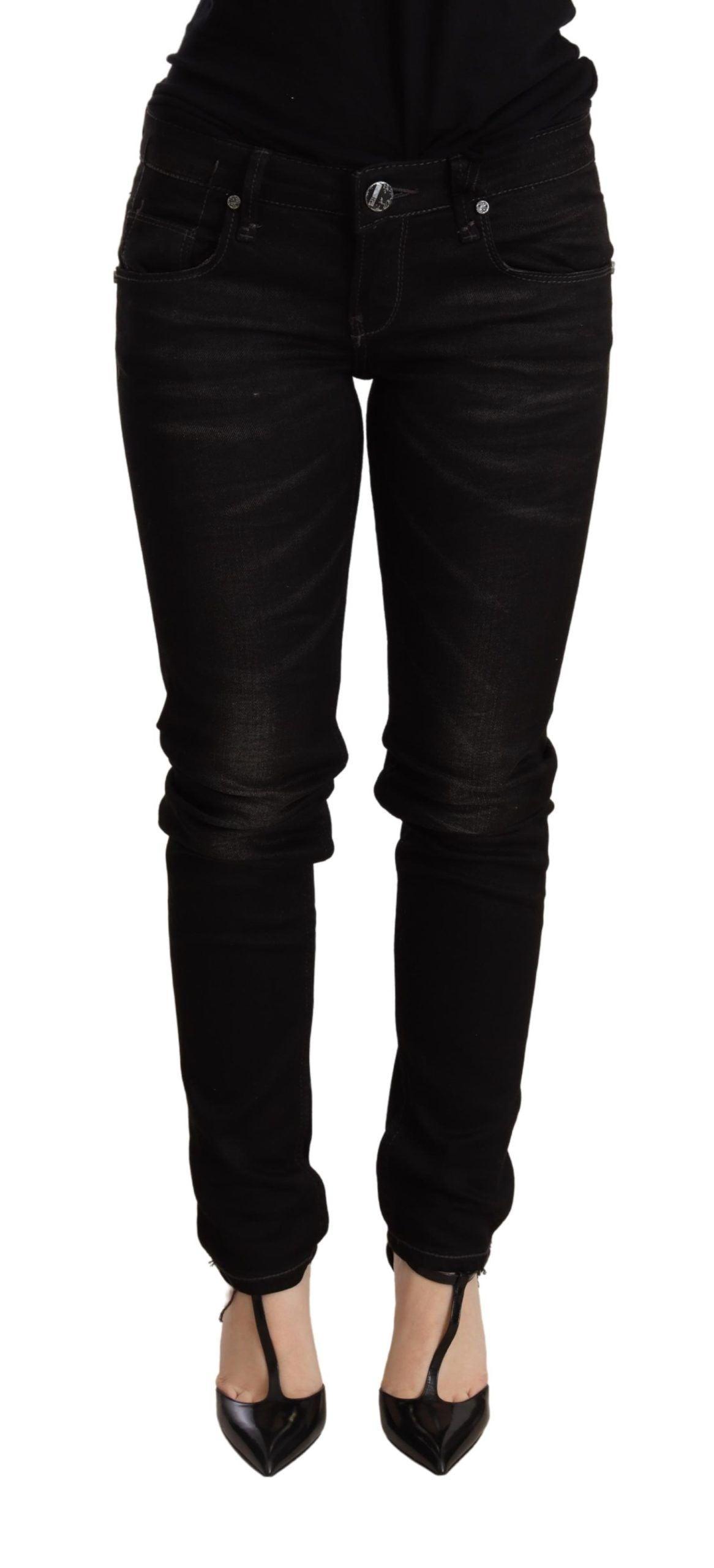 Acht Chic Black Low Waist Skinny Denim - PER.FASHION