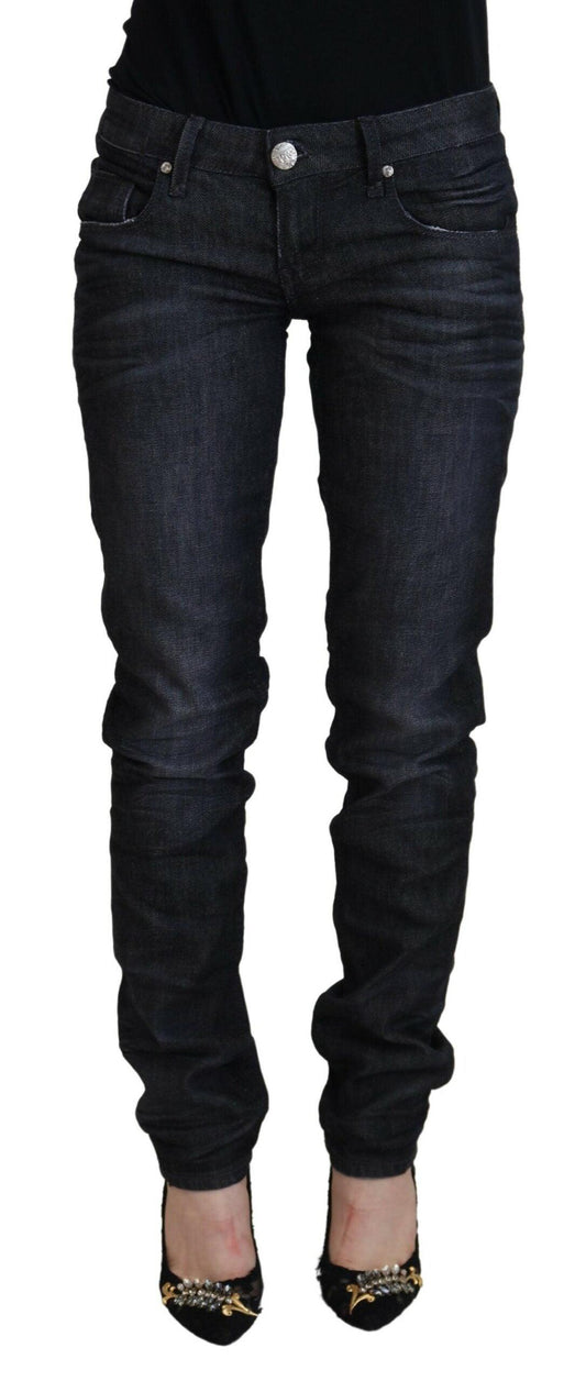 Acht Chic Black Low Waist Straight Jeans - PER.FASHION