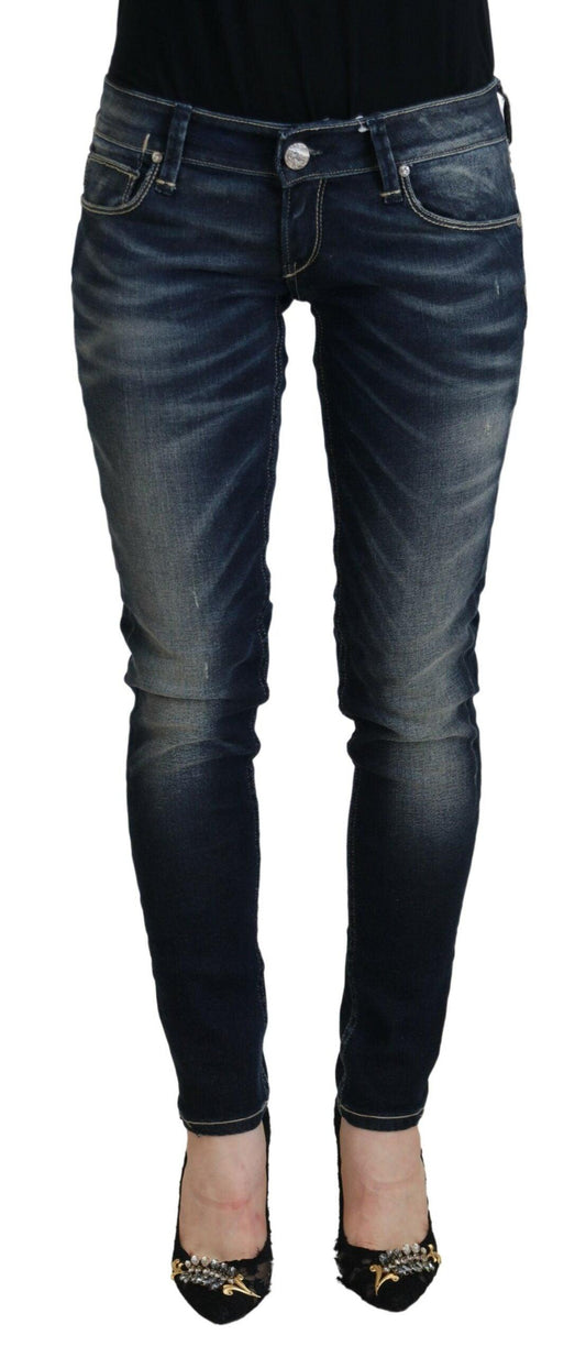 Acht Chic Blue Washed Skinny Low Waist Jeans - PER.FASHION