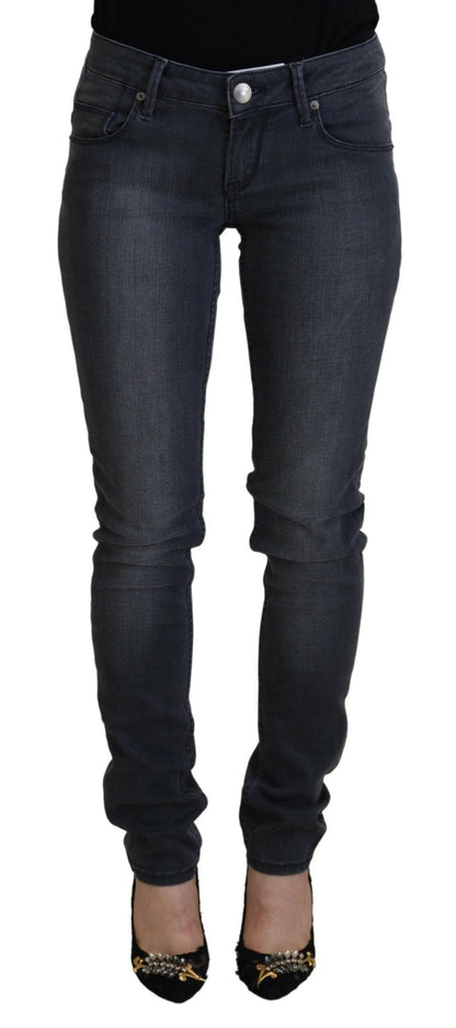 Acht Chic Gray Low Waist Skinny Jeans - PER.FASHION