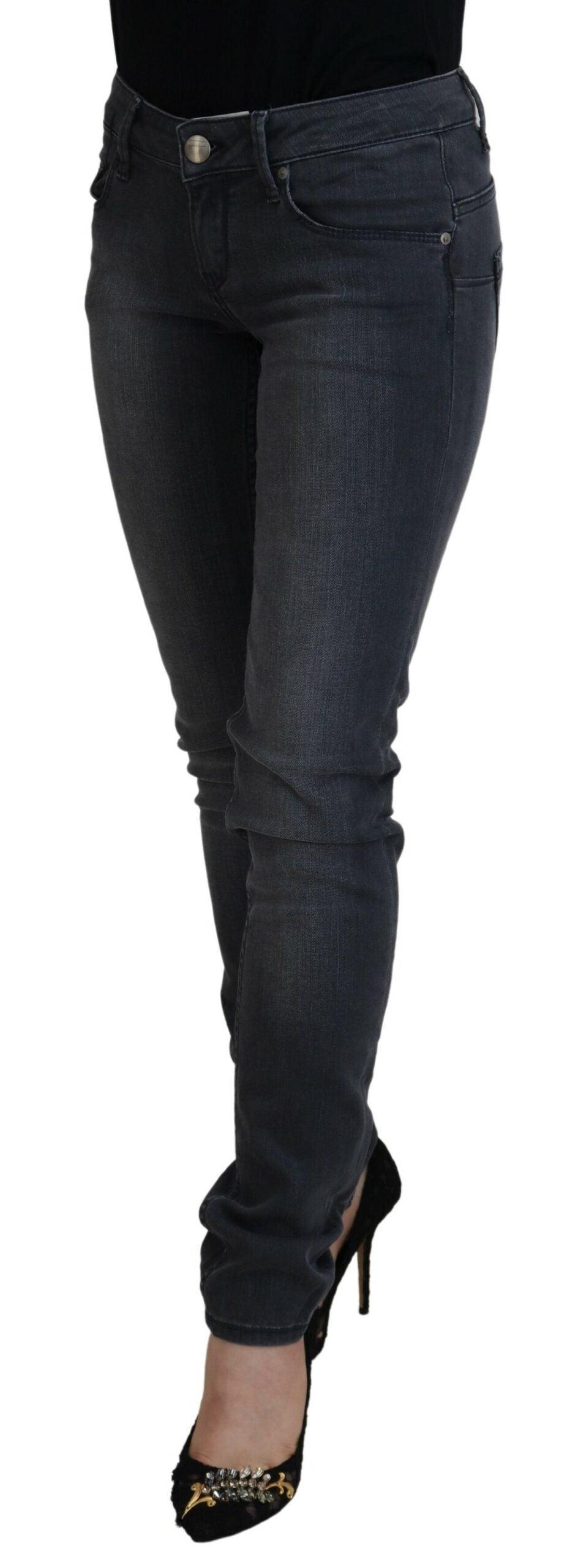 Acht Chic Gray Low Waist Skinny Jeans - PER.FASHION