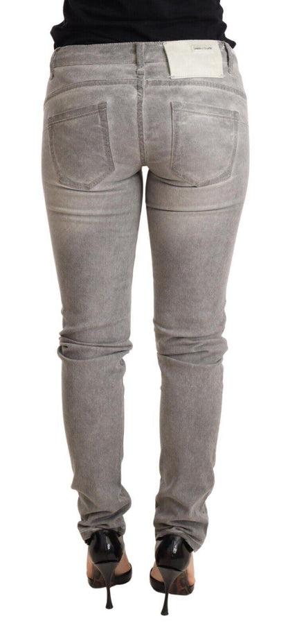 Acht Chic Gray Washed Slim Fit Cotton Jeans - PER.FASHION