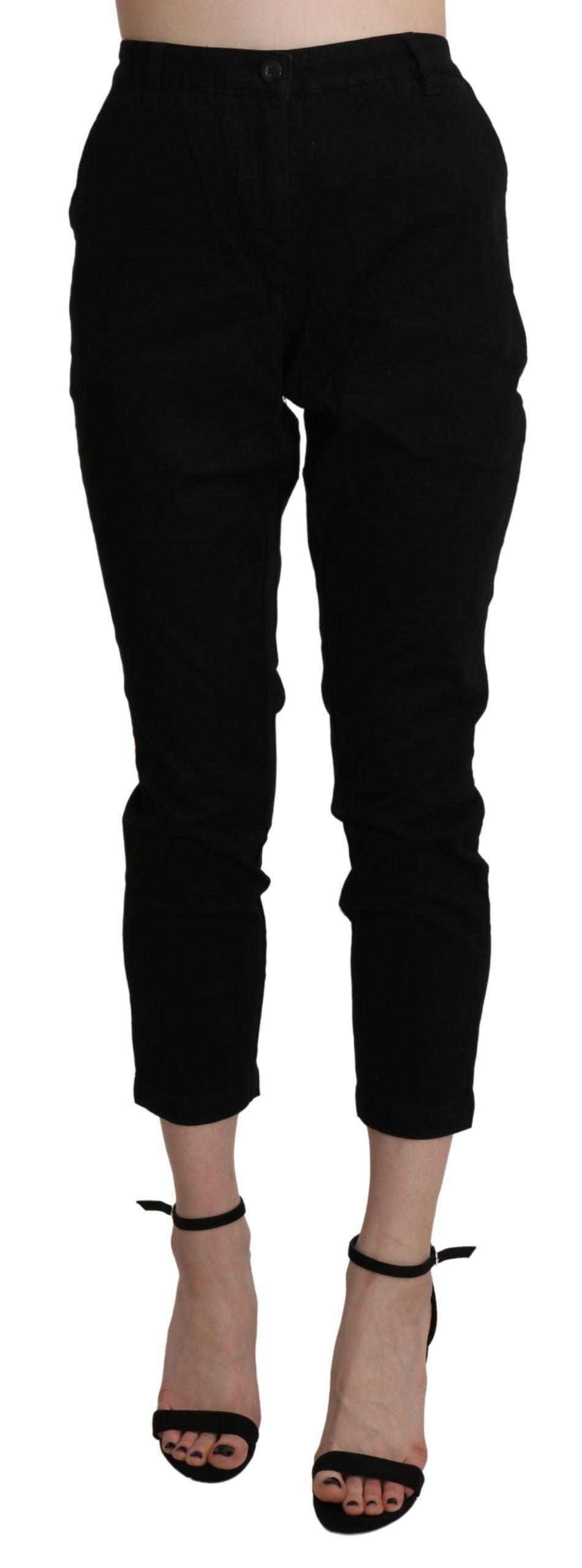 Acht Chic High Waist Cropped Black Jeans - PER.FASHION