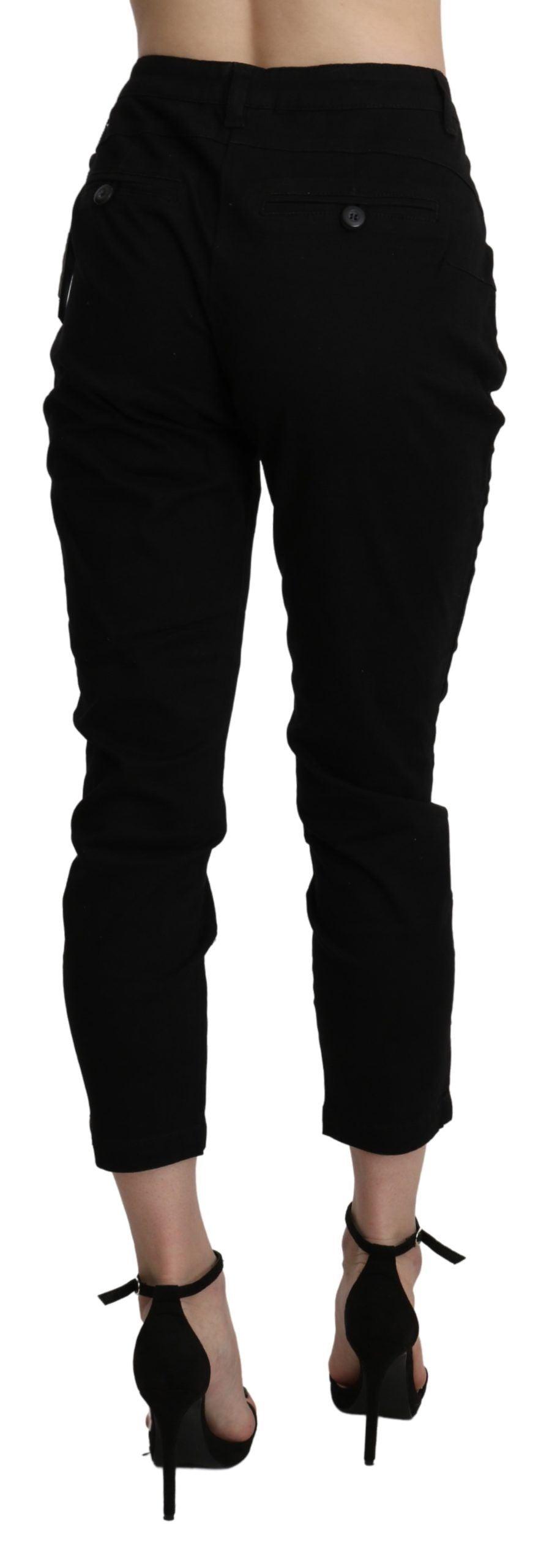 Acht Chic High Waist Cropped Black Jeans - PER.FASHION