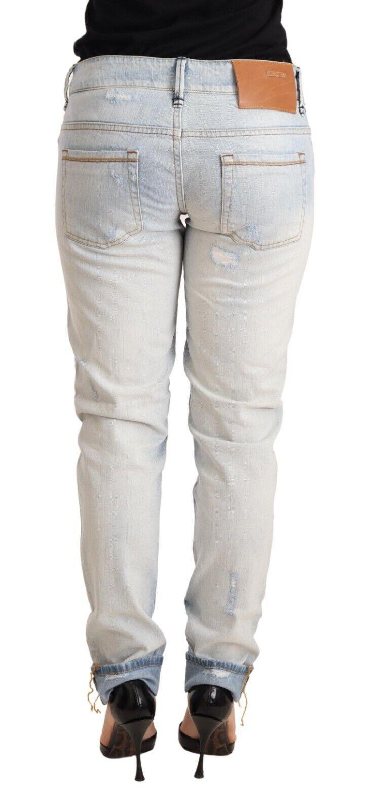 Acht Chic Light-Blue Folded Hem Denim Jeans - PER.FASHION