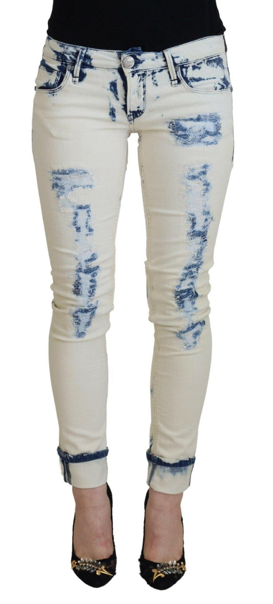 Acht Chic Low Waist Tattered Skinny Jeans - PER.FASHION