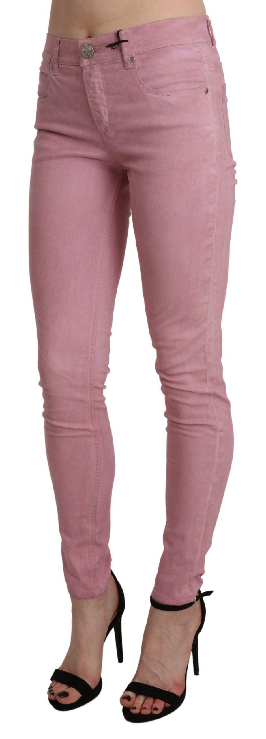 Acht Chic Pink Mid Waist Skinny Jeans - PER.FASHION