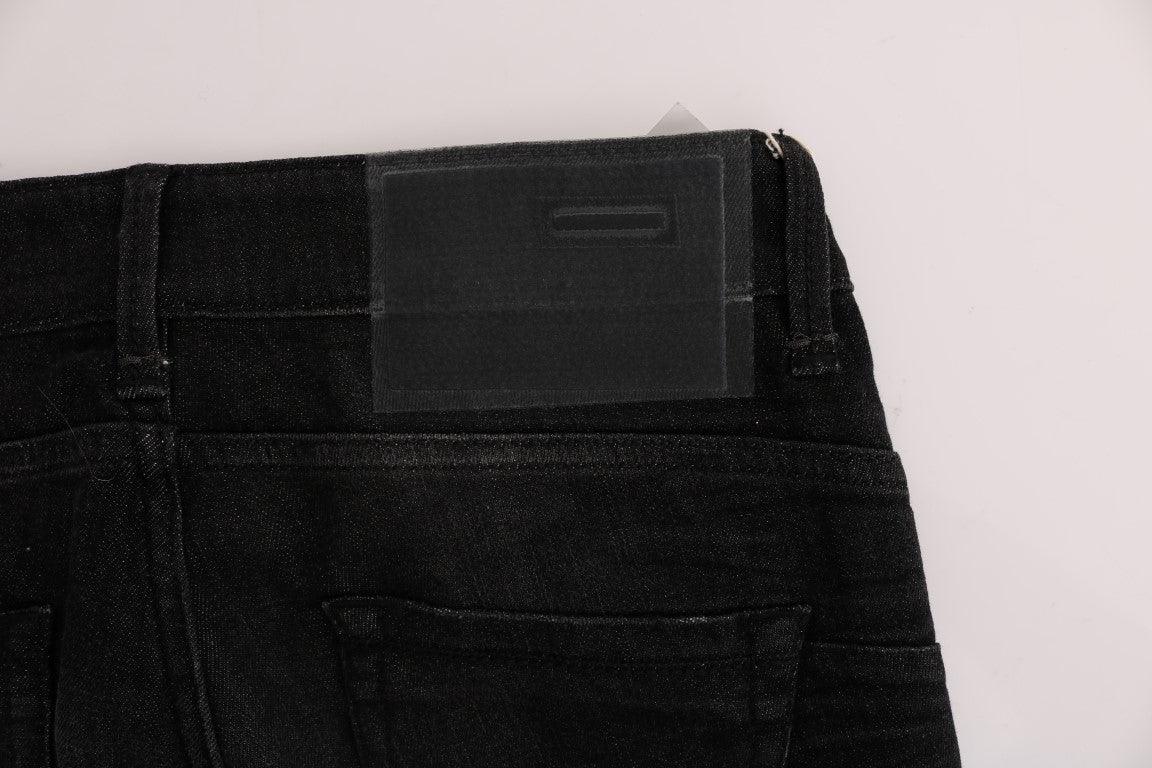 Acht Chic Slim Fit Black Cotton Jeans - PER.FASHION