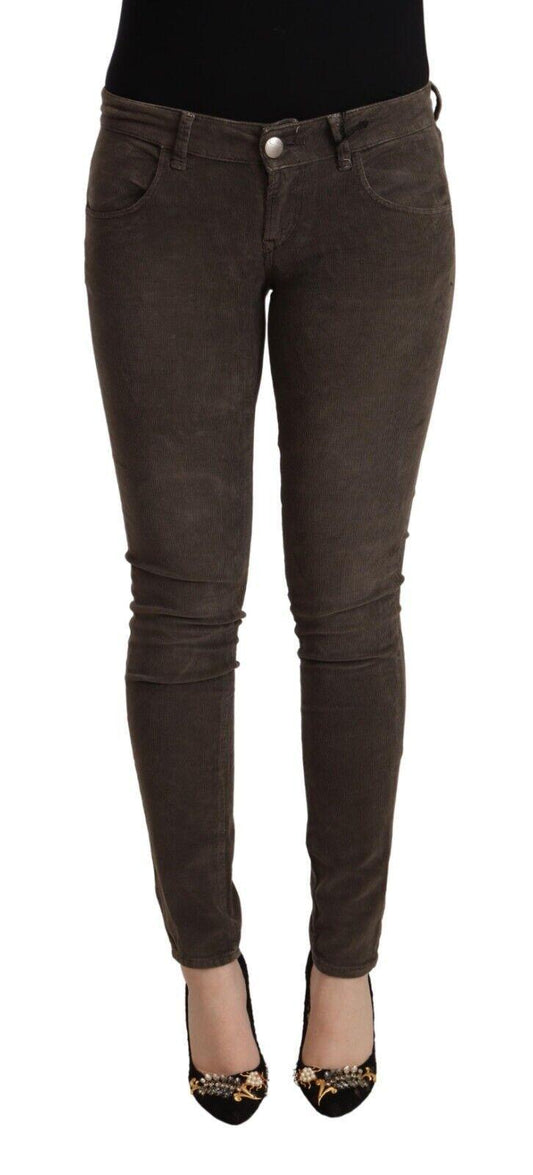 Acht Chic Slim Fit Brown Skinny Jeans - PER.FASHION
