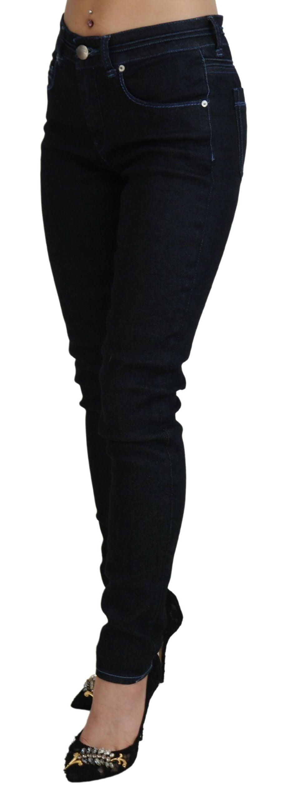 Acht Chic Slim-Fit Cotton Denim in Dark Blue - PER.FASHION