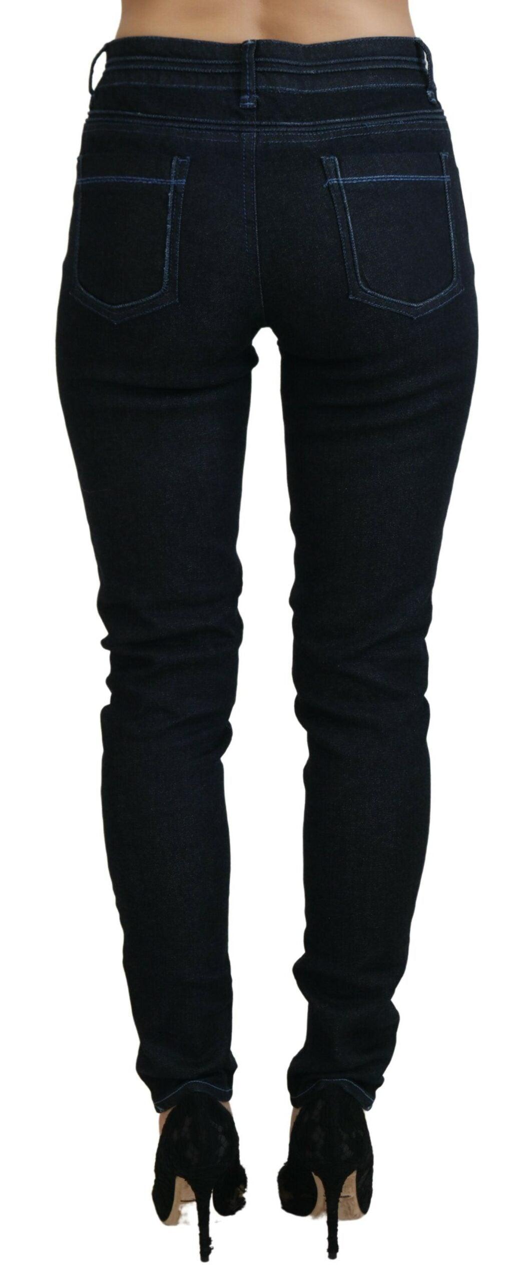 Acht Chic Slim-Fit Cotton Denim in Dark Blue - PER.FASHION