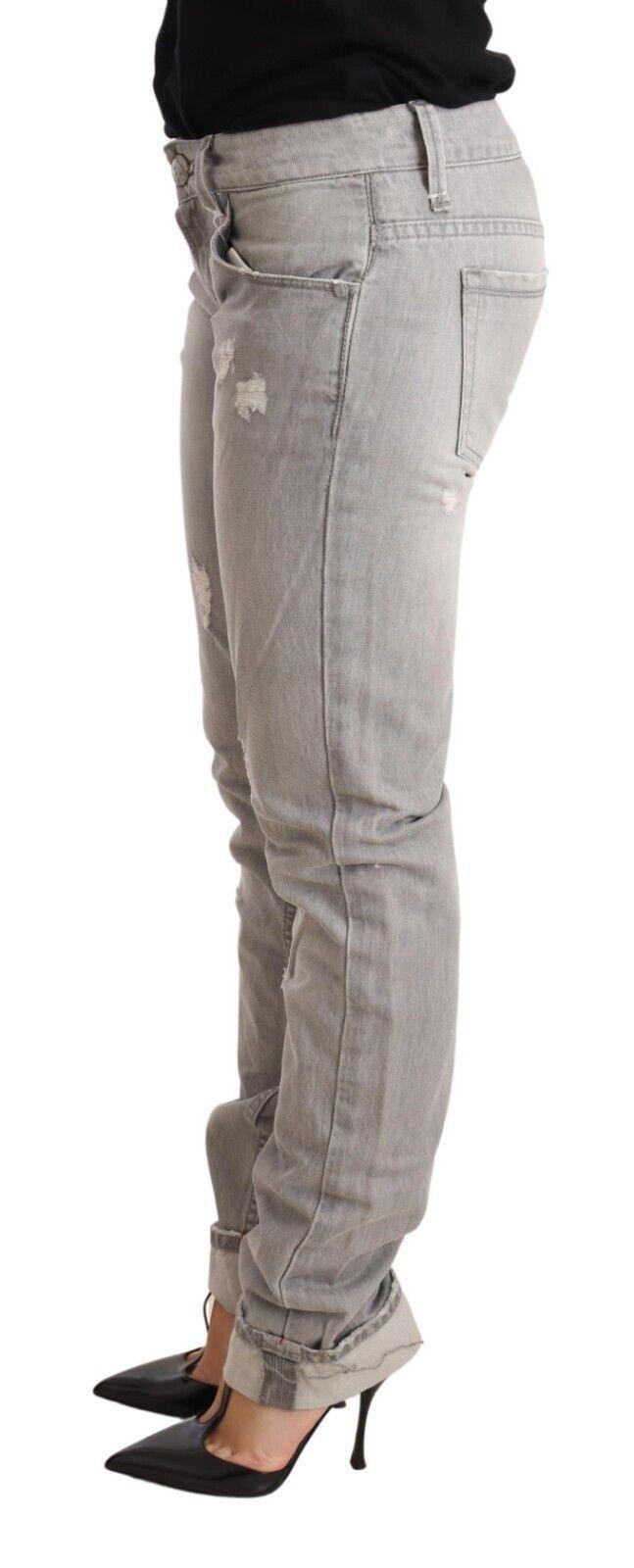 Acht Chic Slim Fit Tattered Gray Wash Jeans - PER.FASHION