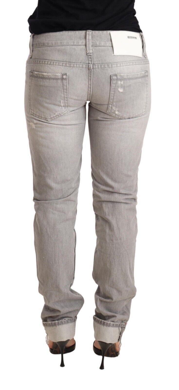 Acht Chic Slim Fit Tattered Gray Wash Jeans - PER.FASHION