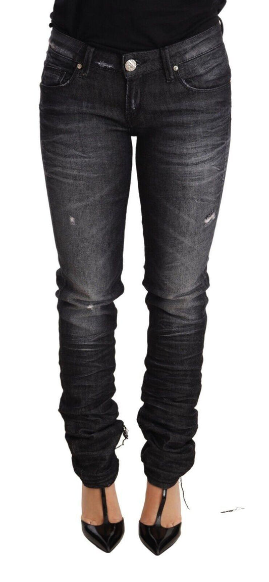 Acht Elegant Low Waist Skinny Black Denim - PER.FASHION