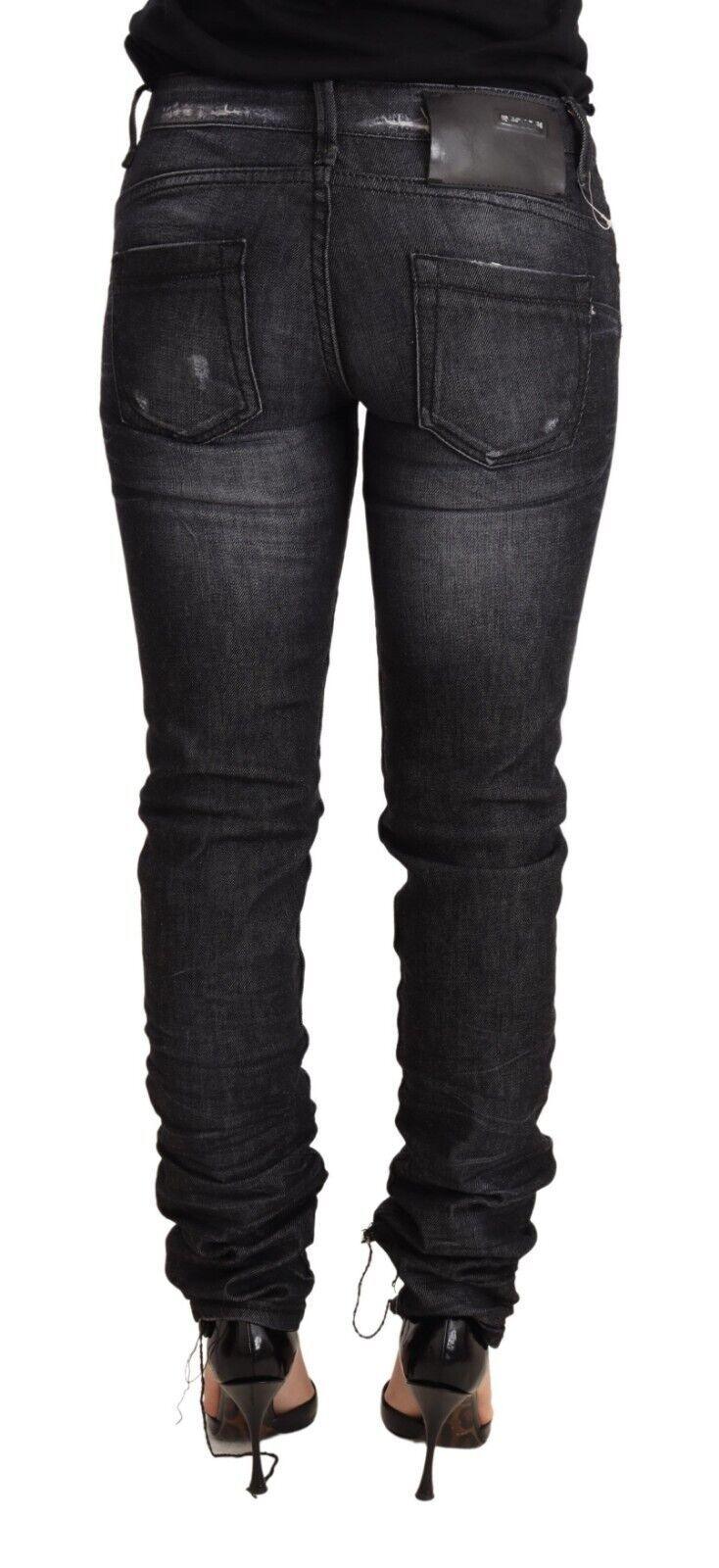 Acht Elegant Low Waist Skinny Black Denim - PER.FASHION